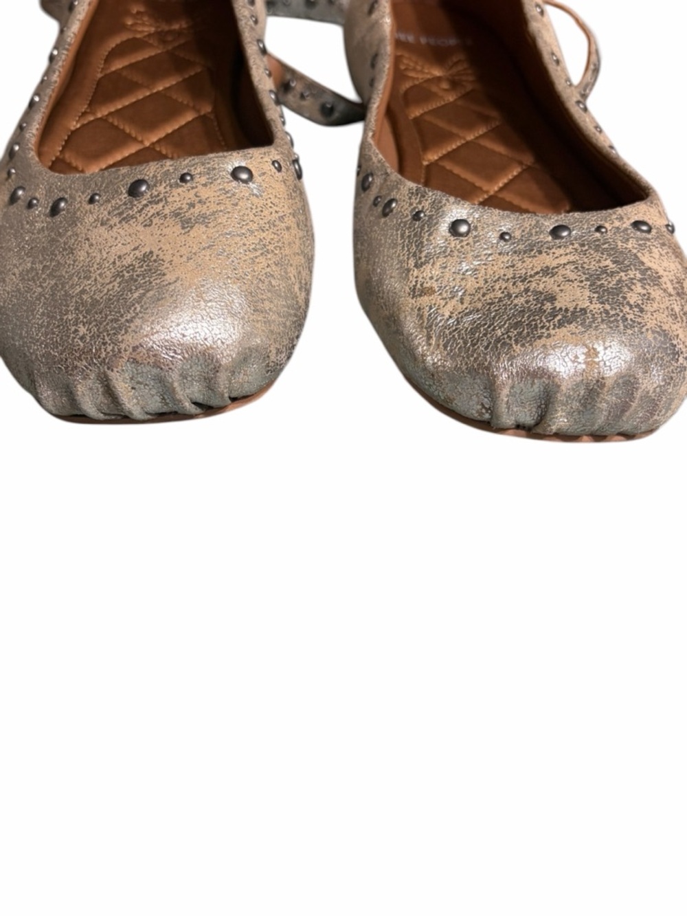 Free People Silver Metallic Studded Ballet Flats - Picture 3 of 13